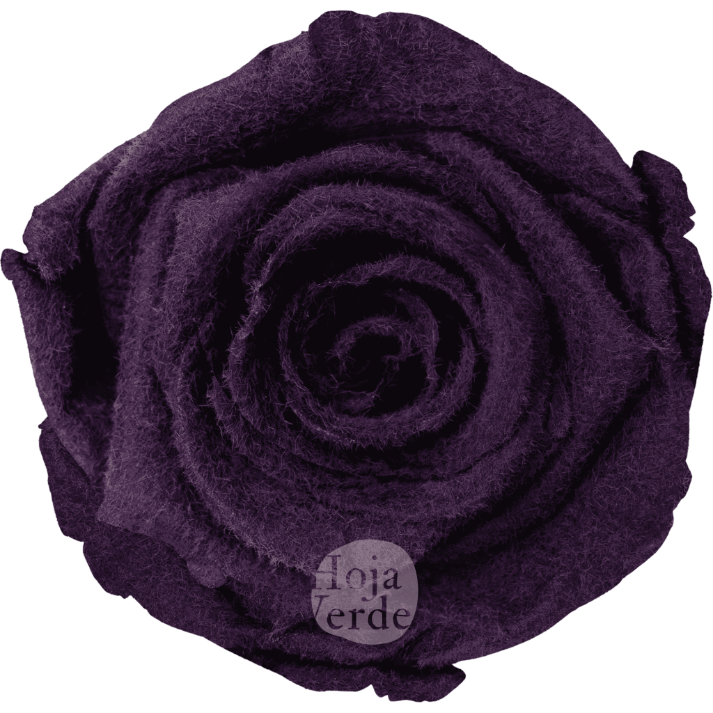 Teddy Purple preserved rose, vibrant purple tone with velvety, fluffy texture by Hoja Verde.